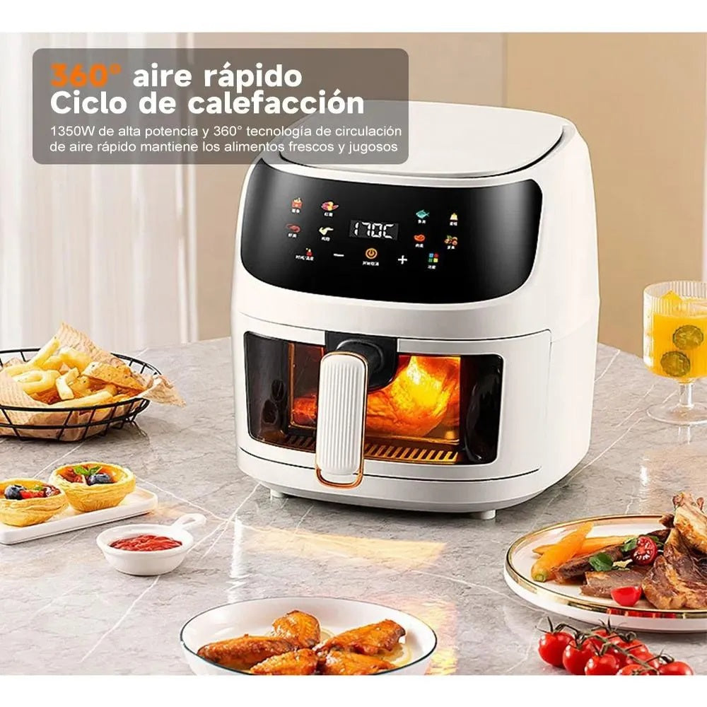 Freidora De Aire 8 Litros Multifunción 2400W Visor Digital 8 En 1