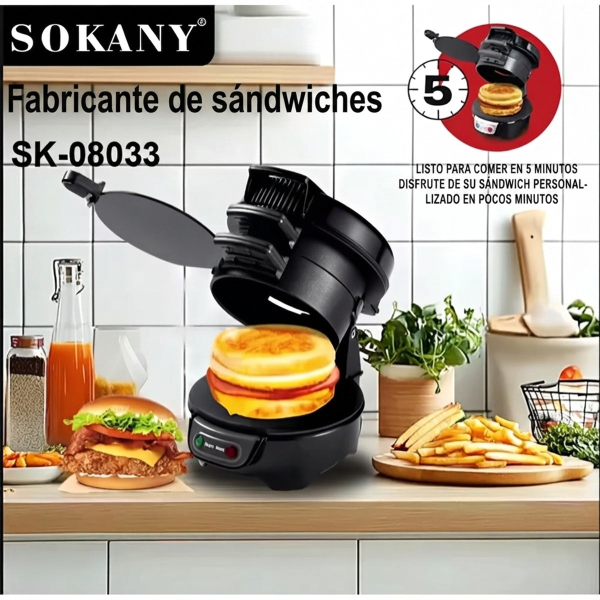 Maquina Para Hacer Hamburguesas Sokany
