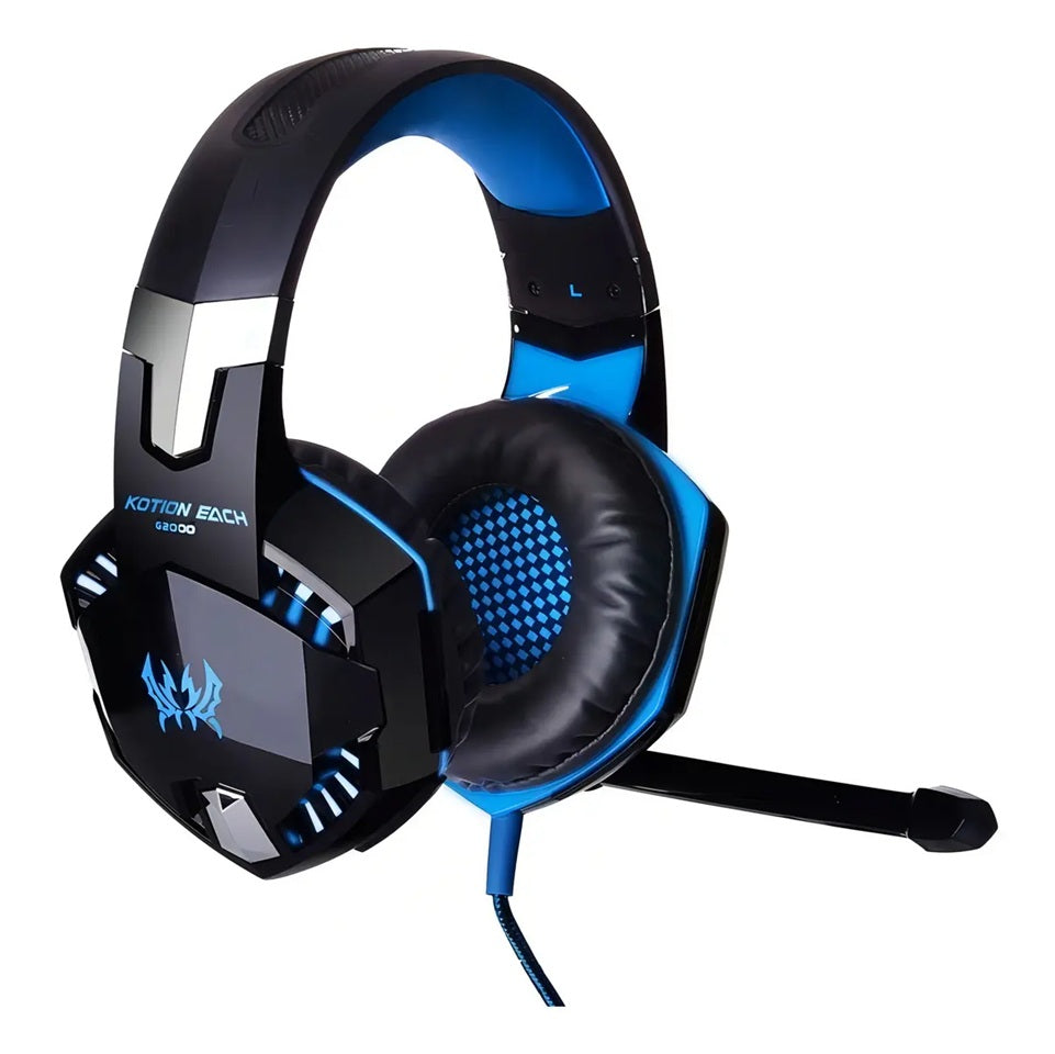 Auriculares Gamer Kotion G2000 Over-Ear Negro/Azul PS4 Xbox One Jack 3.5mm