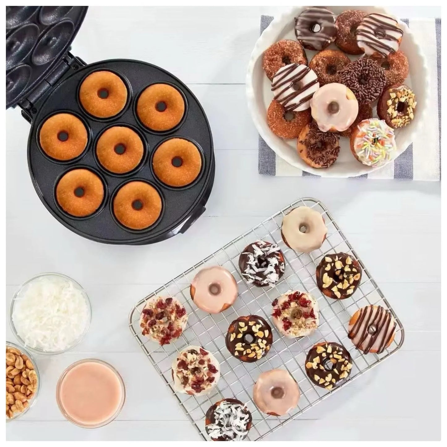 Maquina Mini Donas X7 Antiadherente Donut Maker Reposteria