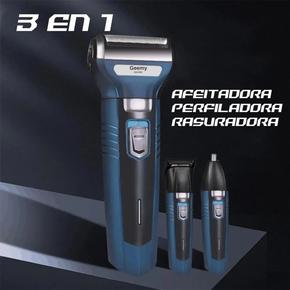 Maquina De Afeitar 3 En 1 Geemy Gm-566 Eléctrica