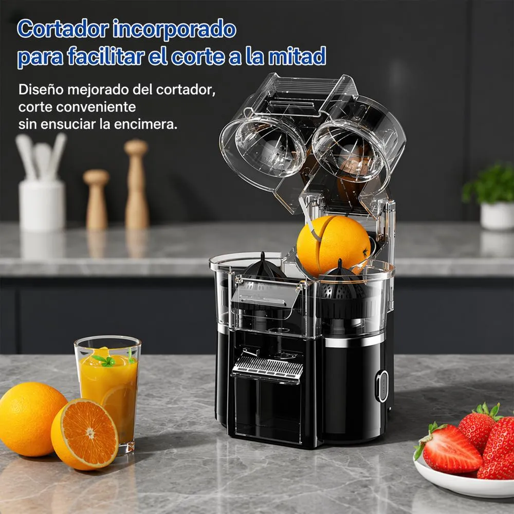 Exprimidor De Naranjas Eléctrico Automático Extractor Doble Transparente