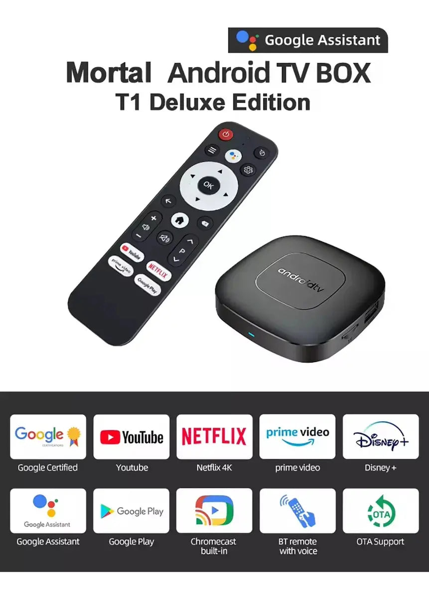 TV Box Mortal T1 2GB Ram 16GB Rom Convertidor Smart TV 8K / 4K