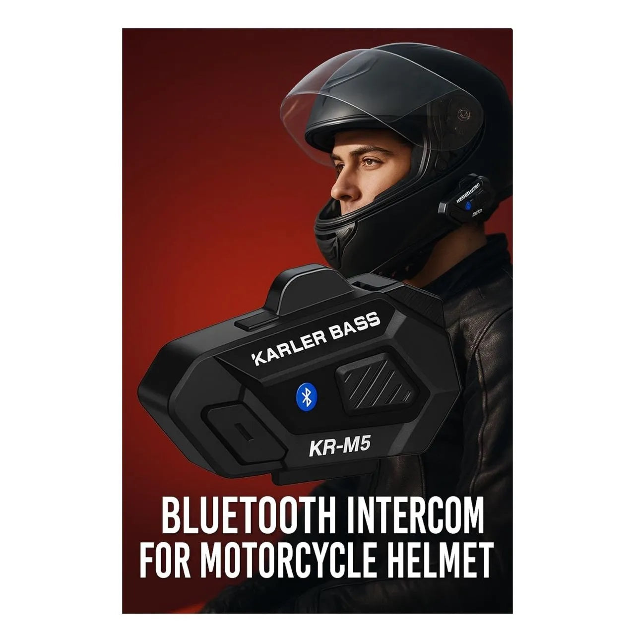 Intercomunicador Auriculares Bluetooth Para Casco Moto Karler Bass Impermeable KR-M5