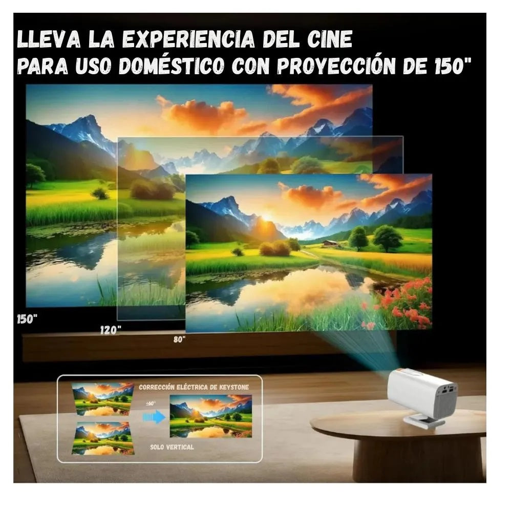 Proyector Smart 4K Android 12 Auto Keystone 200Ansi S23