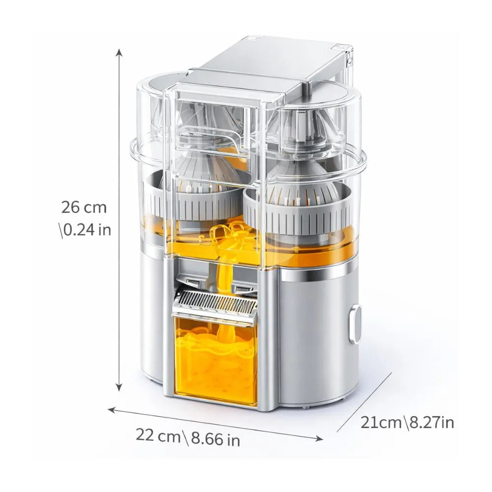 Exprimidor De Naranjas Eléctrico Automático Extractor Doble Transparente