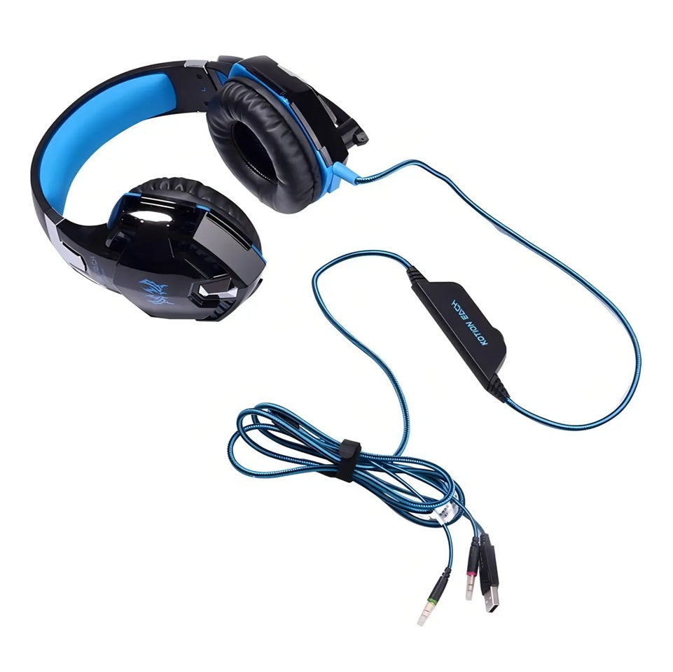 Auriculares Gamer Kotion G2000 Over-Ear Negro/Azul PS4 Xbox One Jack 3.5mm