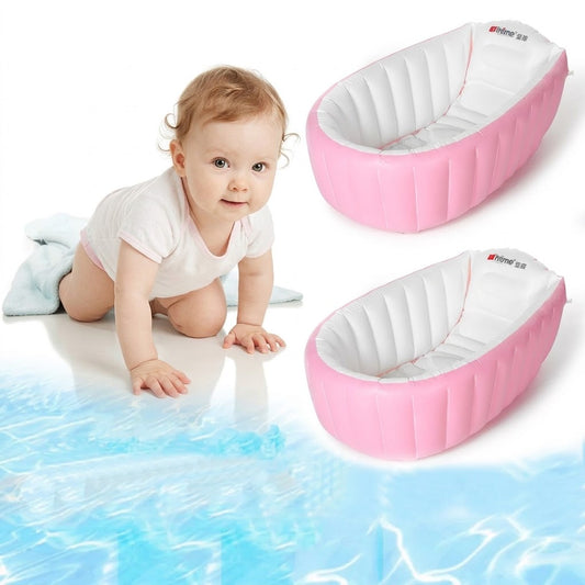 Bañera Tina Inflable Rosada Para Bebés Portátil Antideslizante Y Cómoda (Copia)