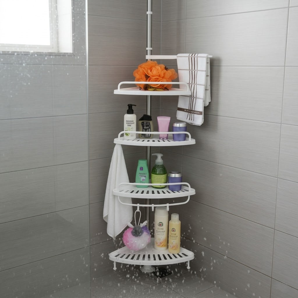 Repisa Esquinera Para Baño Ajustable 320 Cm - 4 Niveles