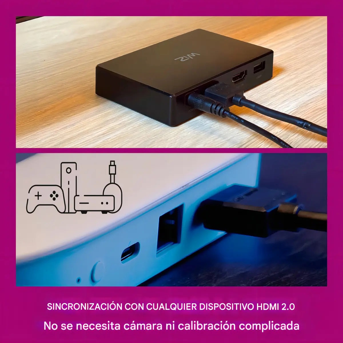 Cinta Tira Led Inmersiva Smart Para Tv 4m Con Deco Sync Box Hdmi