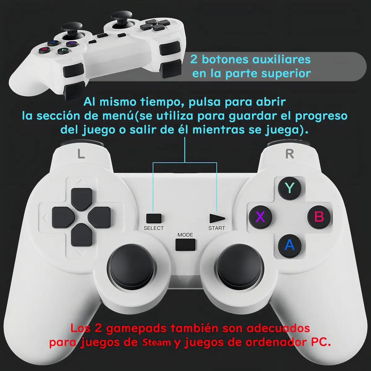 Proyector Inteligente HY-300 Plus Portátil 4K – Android 12 Full HD 1080p WiFi Bluetooth Incluye 2 Gamepads