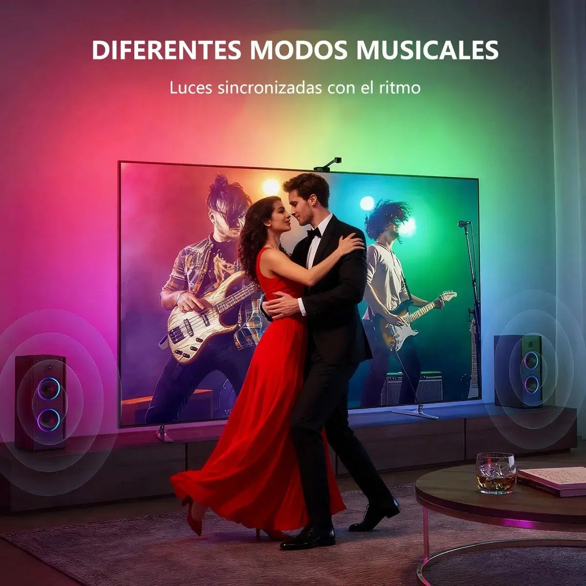 Tira De Luces Led Rgbic Para Tv Con Cámara De Inmersión 5m Smart