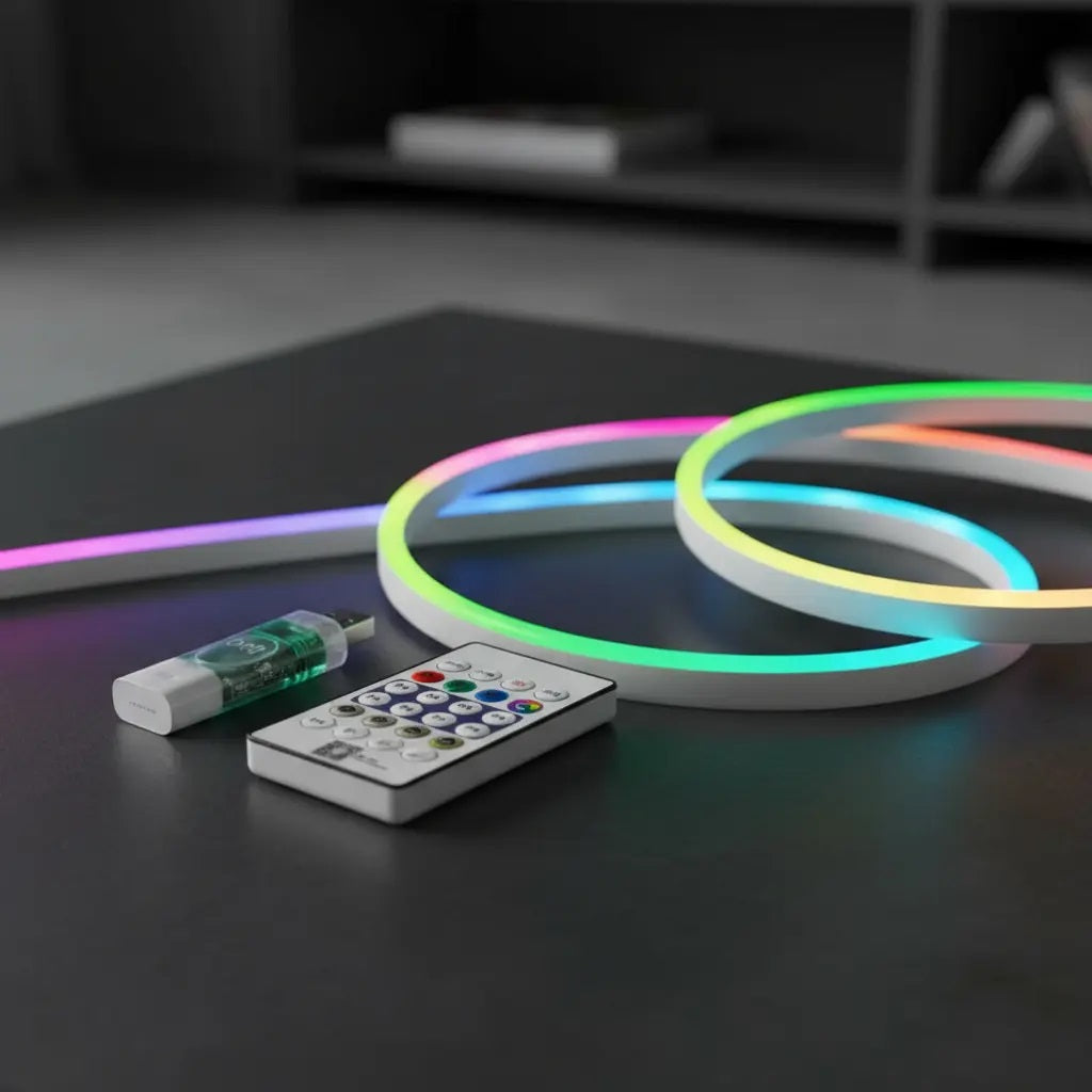 Cinta Tira Led Luz Neon Rgb Manguera 5 Metros Ritmica Usb