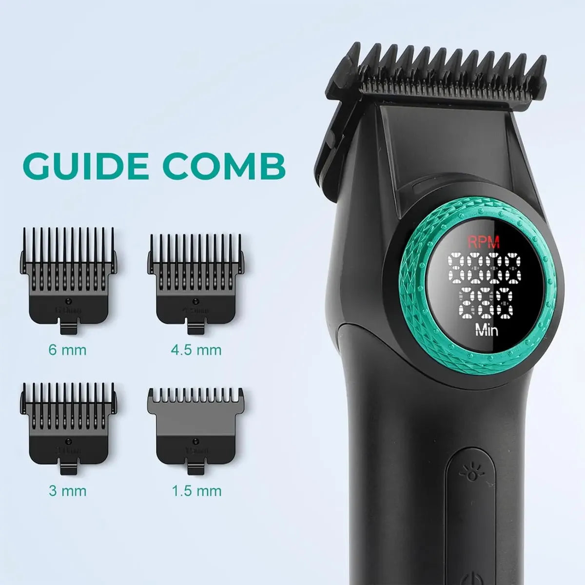 Máquina Patillera Profesional VGR V-977 – Trimmer Inalámbrica Motor BLDC, Cuchilla DLC, Pantalla LED