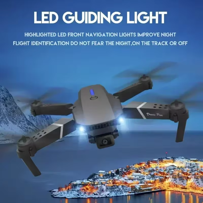 Drone E88 Con Doble Cámara Hd Negro 2.4ghz 2 Batería