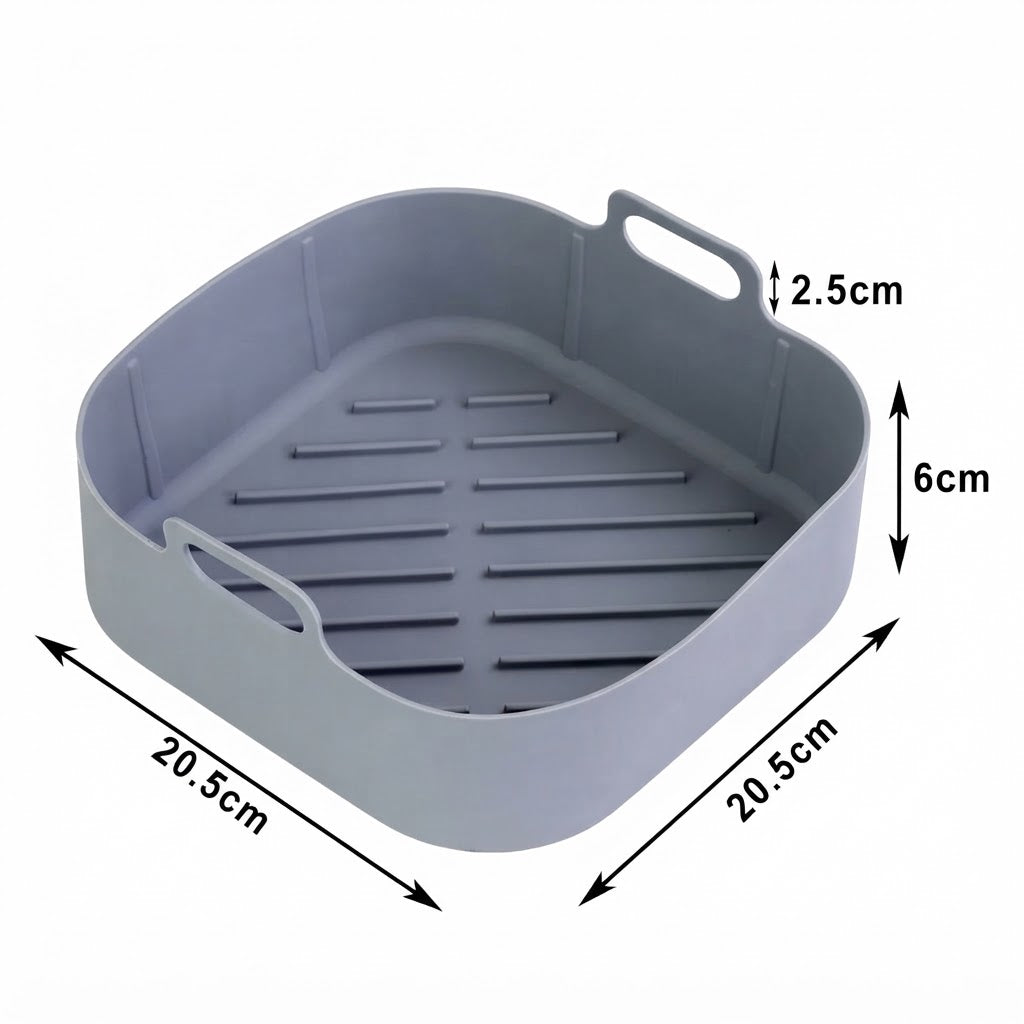 Kit De 2 Moldes Cuadrados De Silicona Para Freidora