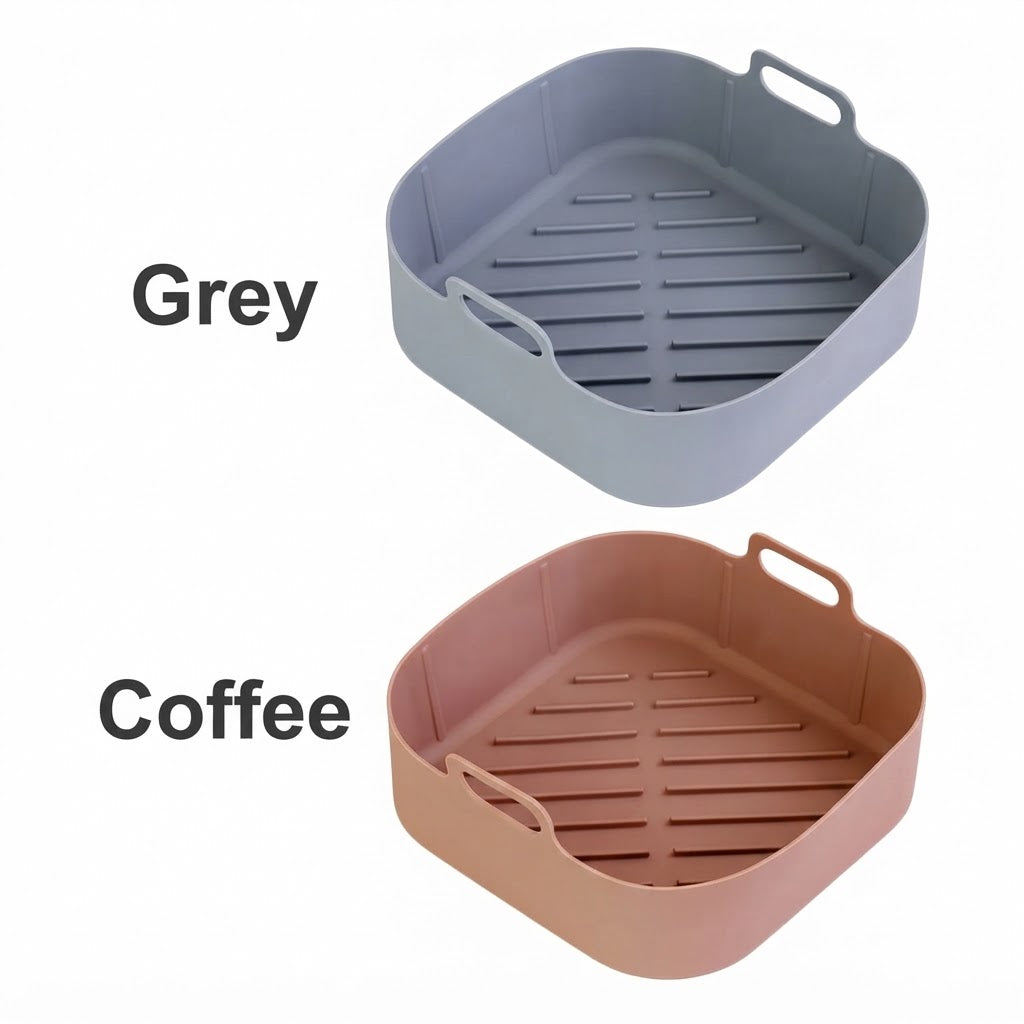 Kit De 2 Moldes Cuadrados De Silicona Para Freidora