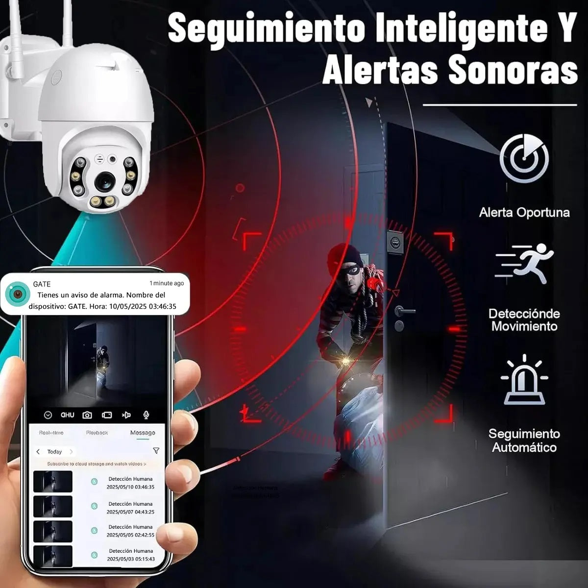 Camara De Seguridad Para Uso Exterior Ip Wi Fi Tipo Domo
