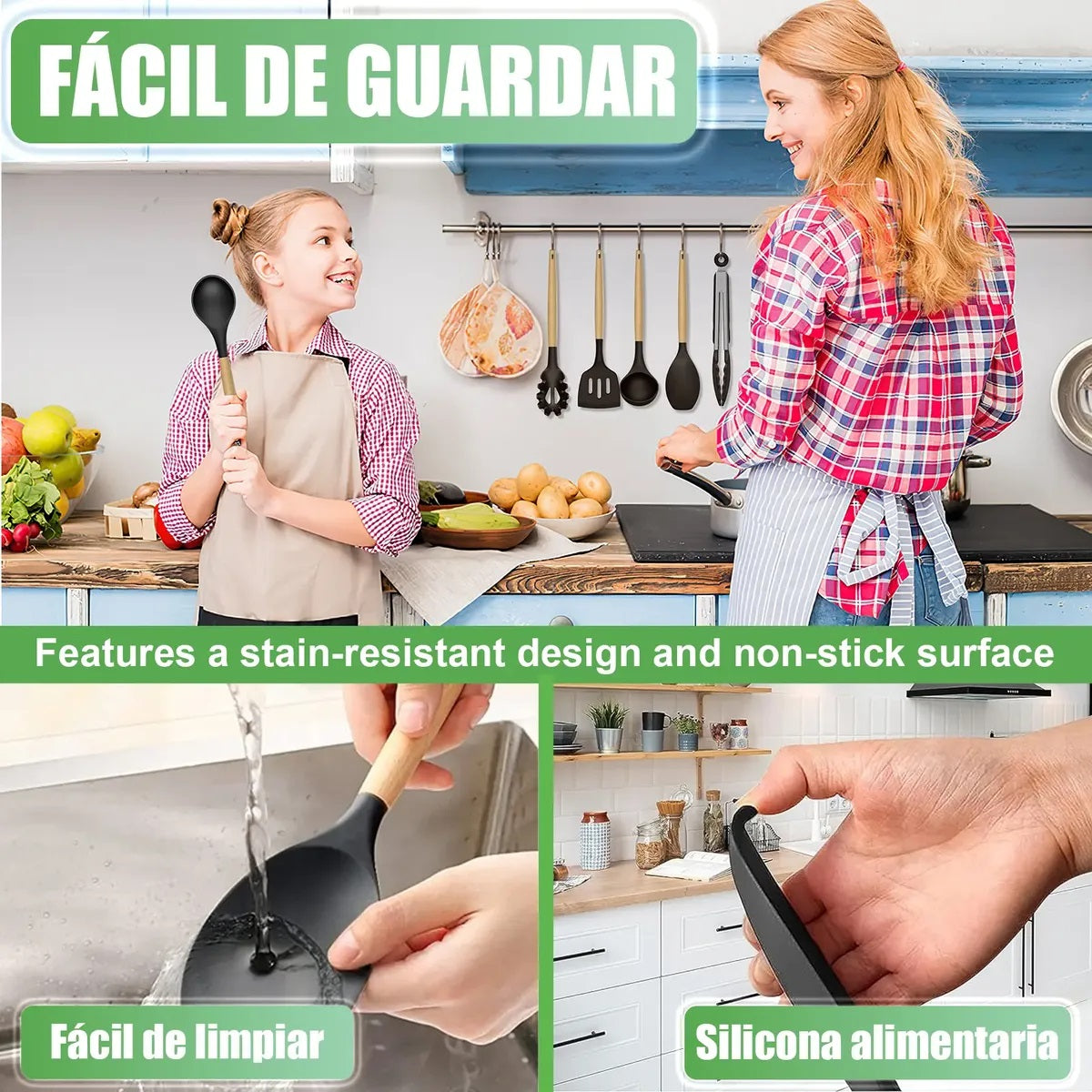 Utensilios De Cocina Silicona Espatulas Y Cuchillos 19 Set