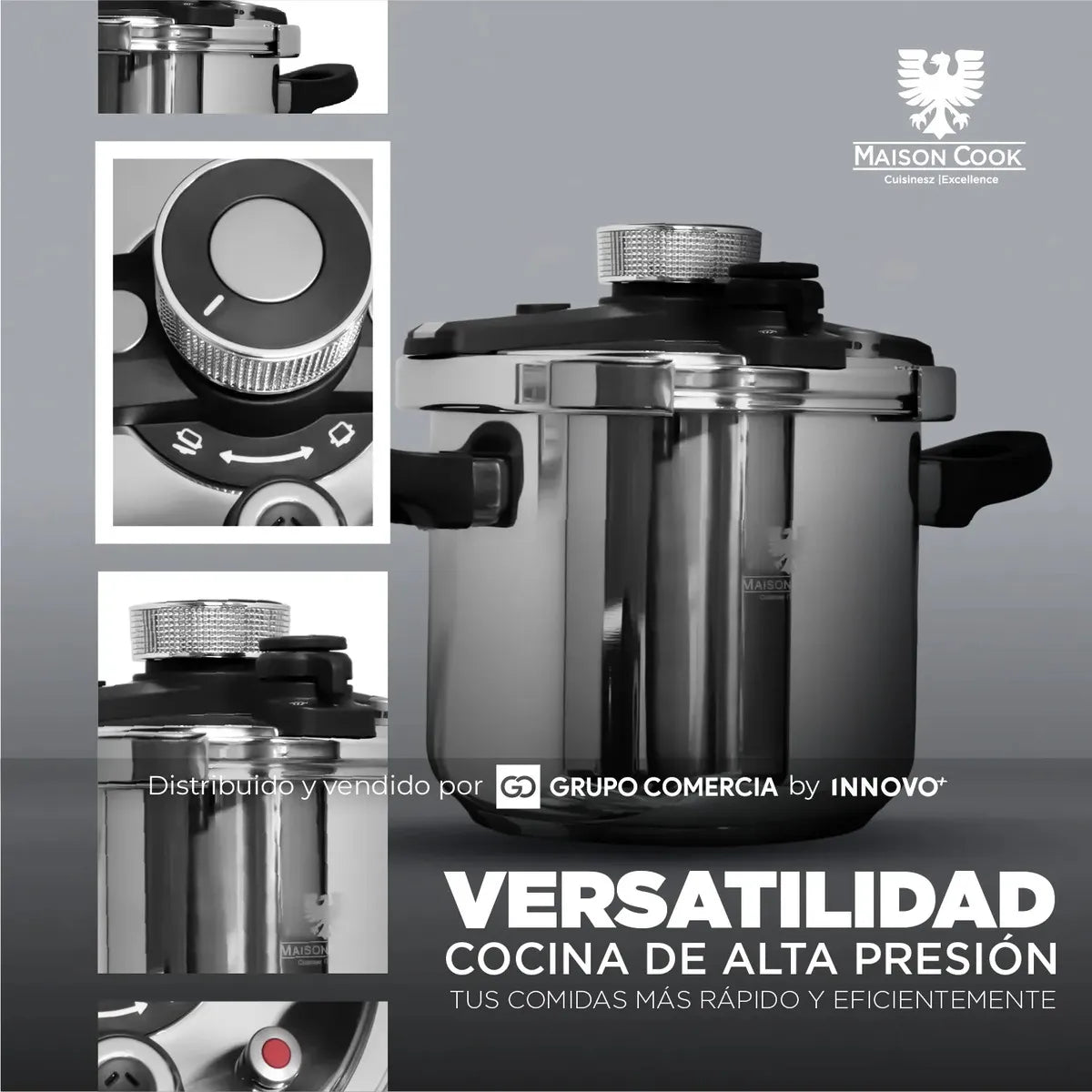 Olla a Presión Maison Cook 7L de Acero Quirúrgico – Gran Capacidad y Cocción Rápida