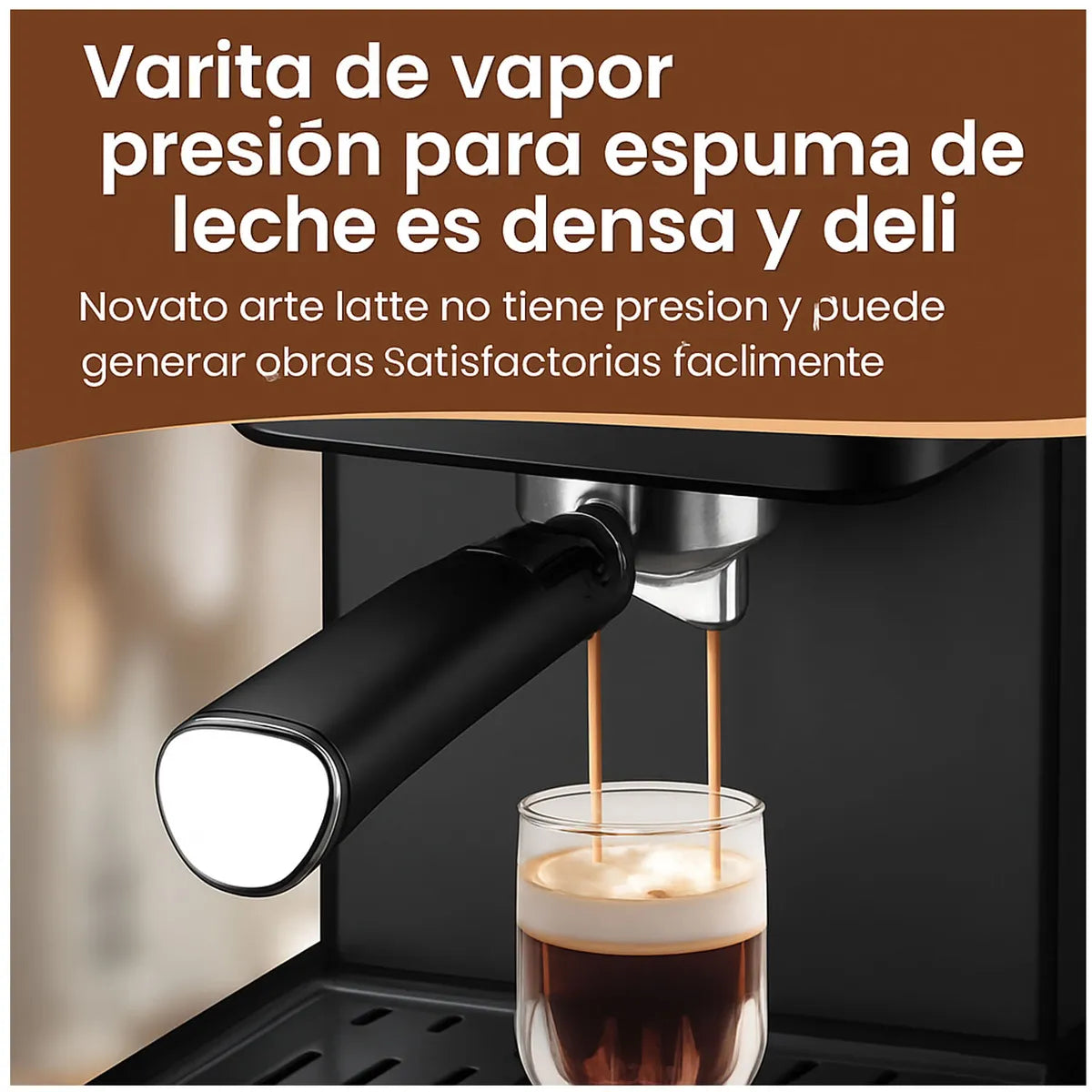 Cafetera Eléctrica Sokany para Café Espresso y Cappuccino – 15 Bares de Presión