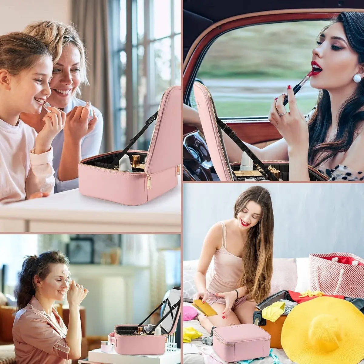Maletín Neceser Maquillaje Inteligente Con Espejo LED Recargable