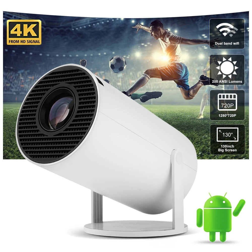 Mini Proyector Smart HY300 Portátil – Cine en Casa 4K Android 11, WiFi y Bluetooth