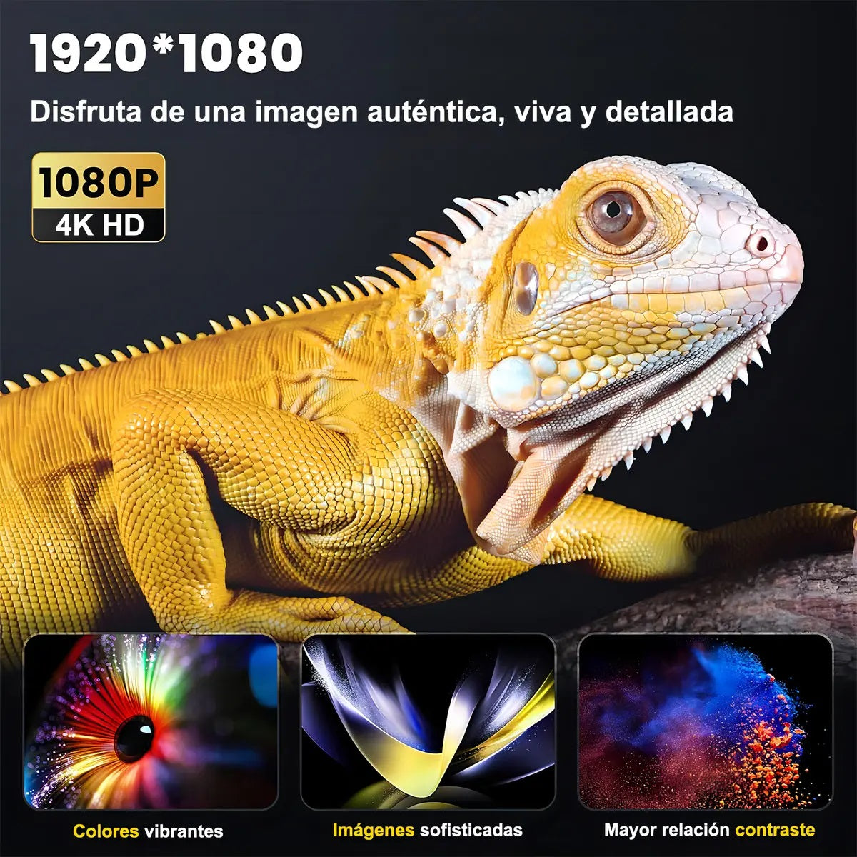 Proyector Inteligente HY-300 Plus Portátil 4K – Android 12 Full HD 1080p WiFi Bluetooth Incluye 2 Gamepads