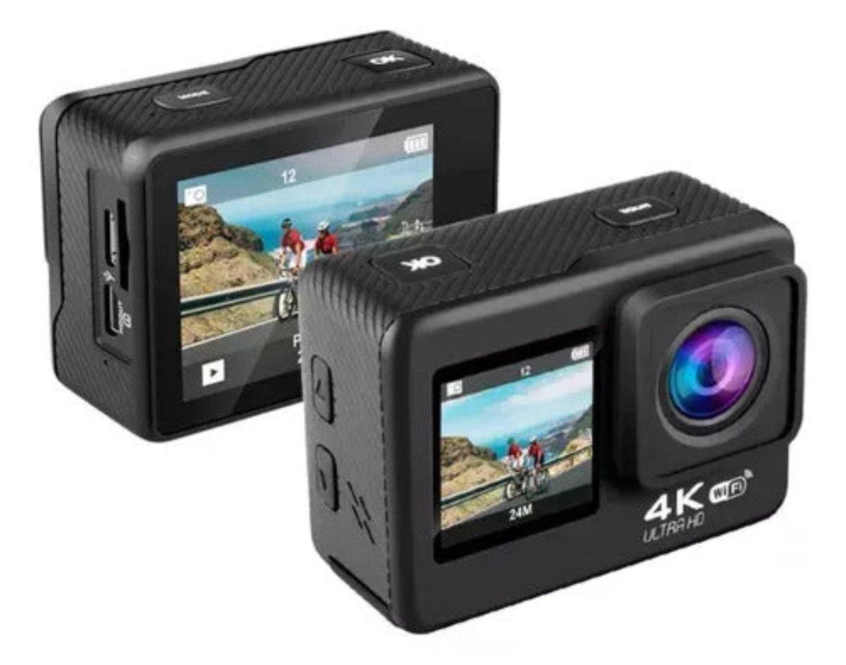 Camara Moto Doble Pantalla Tactil 4K