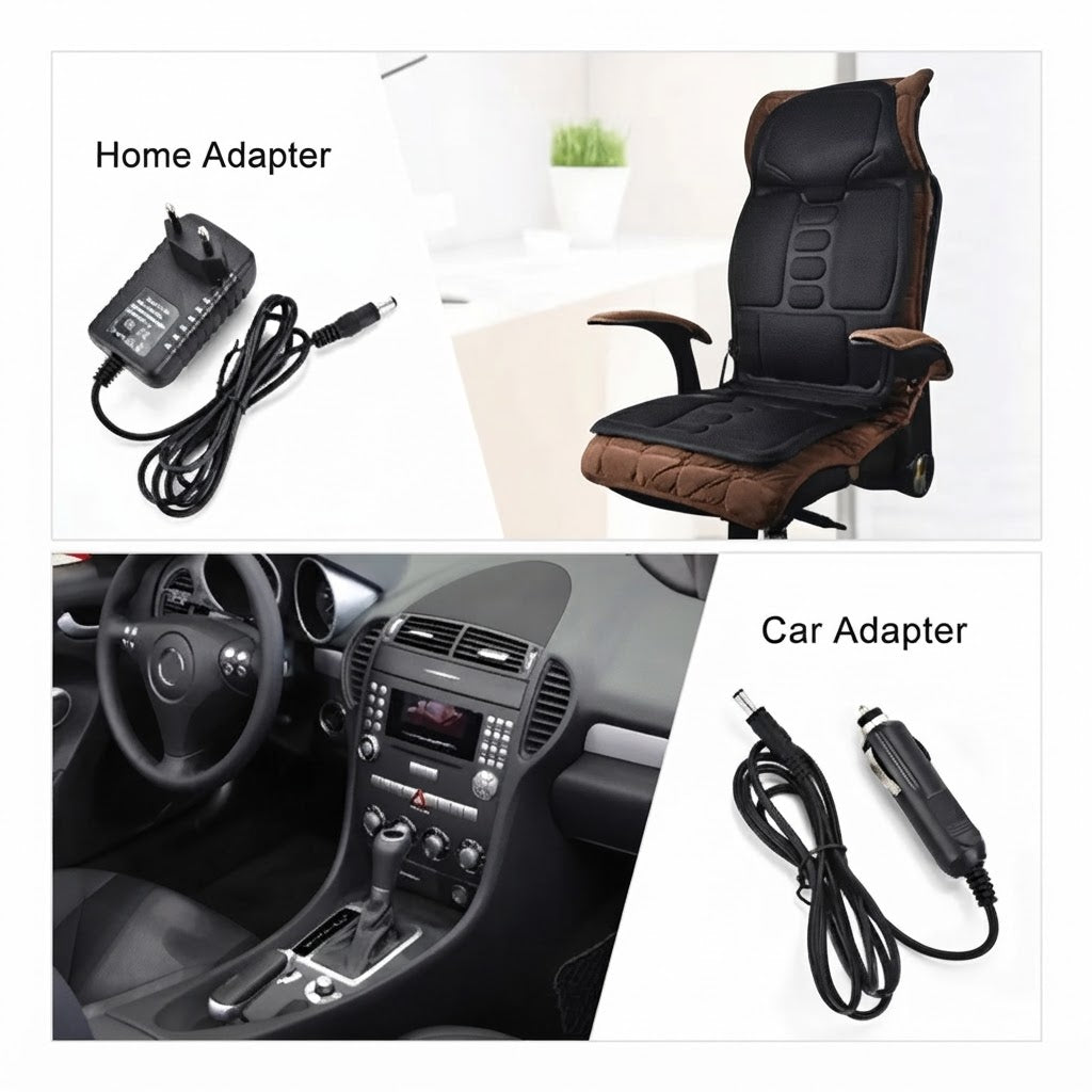 Silla Masajeadora Relajante Para Carro Y Hogar 12v 110v
