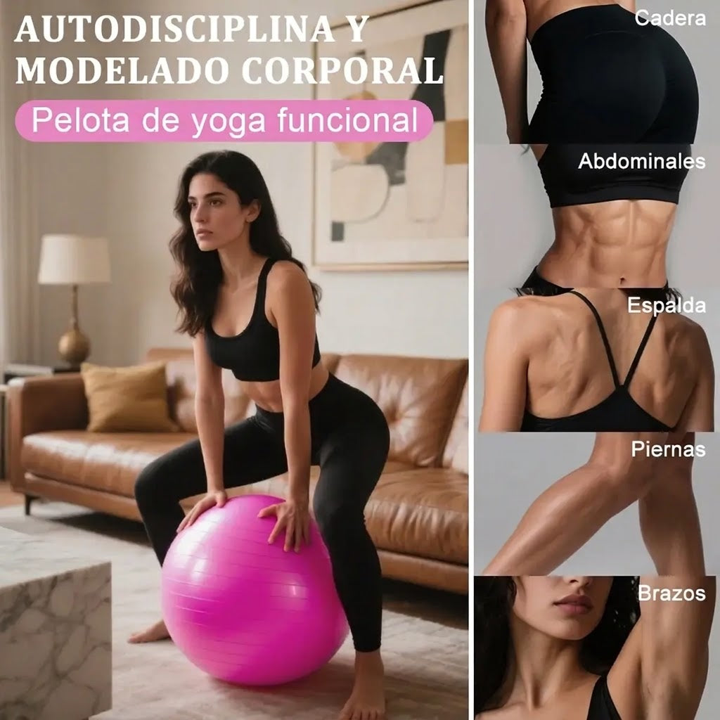 Balón Pilates Para Ejercicio 55cm Gymball Rosado