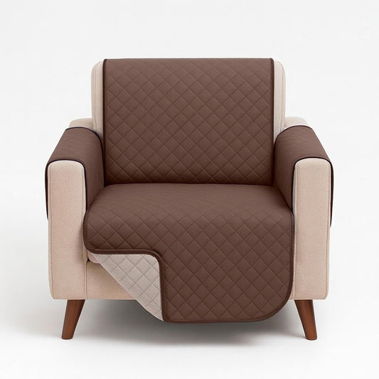 Forro Protector de Sofá Doble Faz 1 Puesto Beige/Chocolate 60 x 180 cm