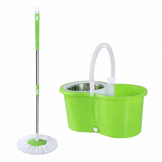 Trapeador Magico Exprimidor Auto Spin Mop Gira 360 Color Verde