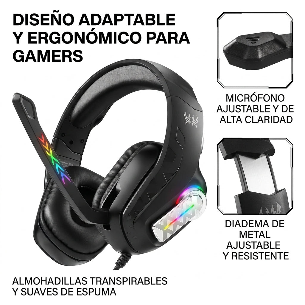 Audífonos G4100 Rgb Usb 5mm Con Mic Para Pc Y Laptop