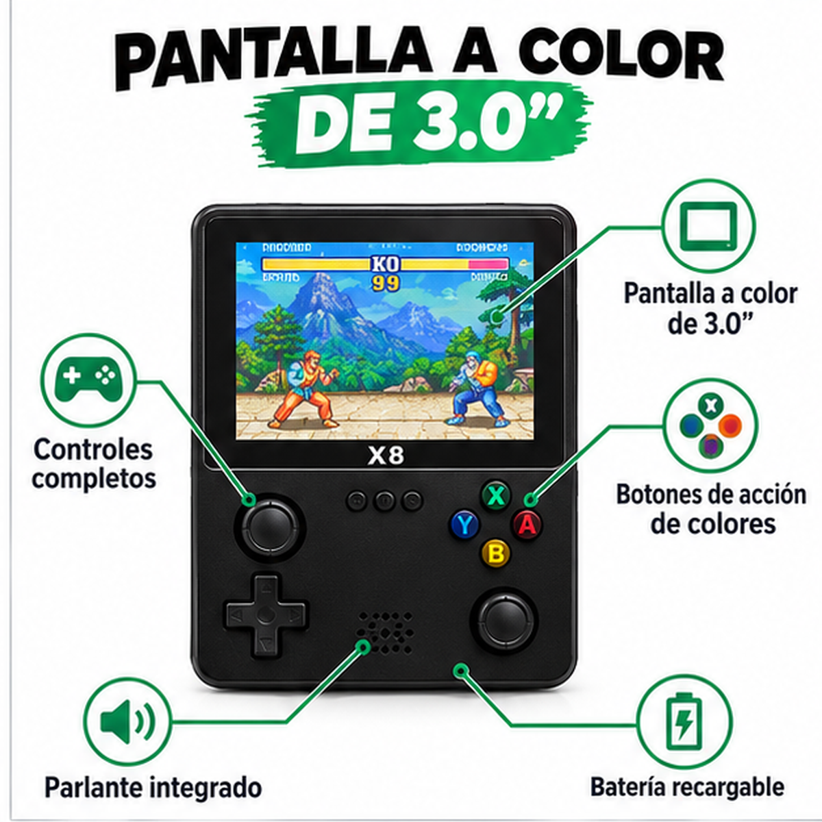 Consola Retro Portátil X8 Arcade