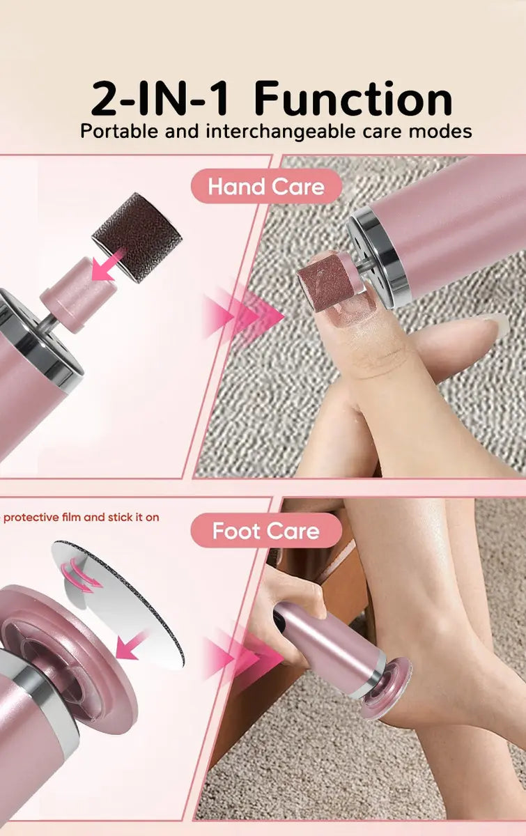 Flexiverse Recargable Removedor De Callo Lima Para Pies+taladro De Uñas