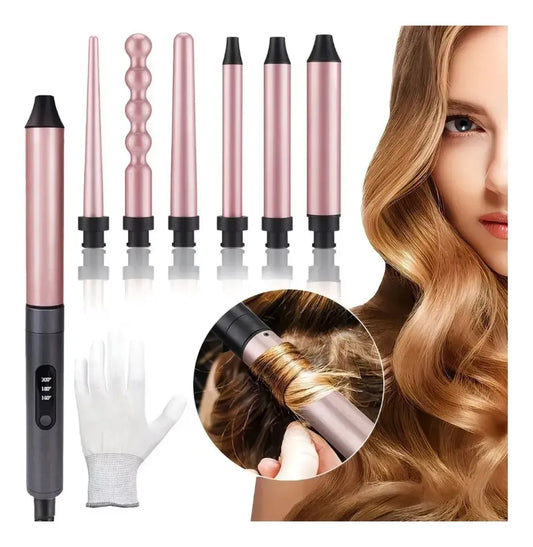 Pinza Rizador 6 En 1 Para Cabello Profesional