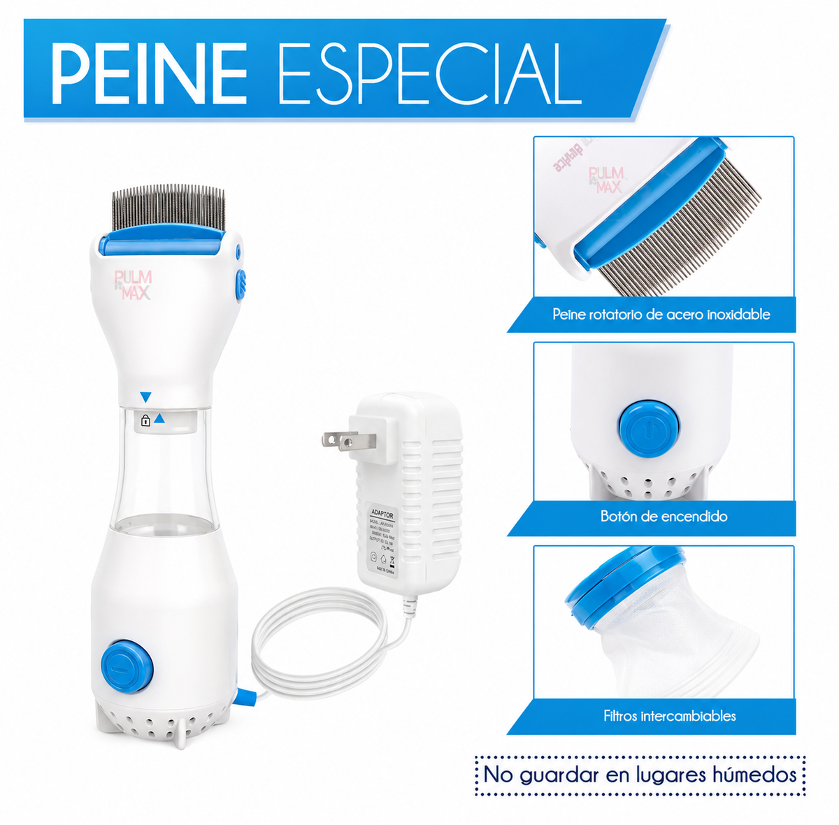Aspiradora Peine Eléctrico Removedor de Piojos Y Liendres V-COMB | 110V