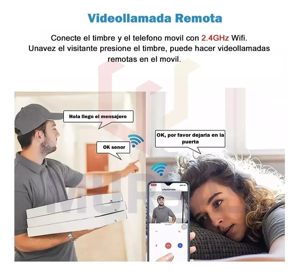 Timbre Inteligente Wi-Fi DTS X9 Negro con Cámara y Micrófono Inalámbrico
