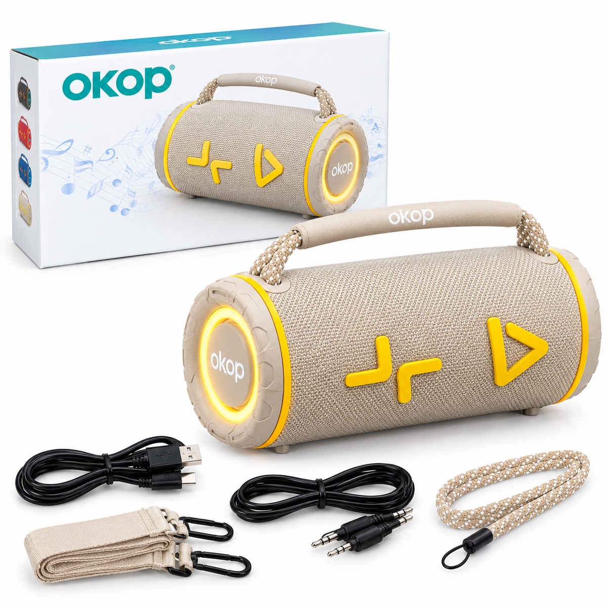 Parlante Portátil OKOP KP-864 Con Sonido Potente Y Conectividad Inalámbrica