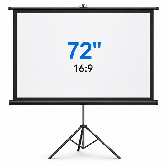 Telón para Proyector 72" con Trípode Portátil | Pantalla 16:9 HD para Video Beam