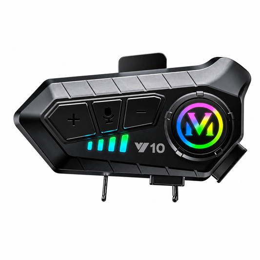 Intercomunicador Bluetooth V10 para Casco Moto | Manos Libres con Luz RGB