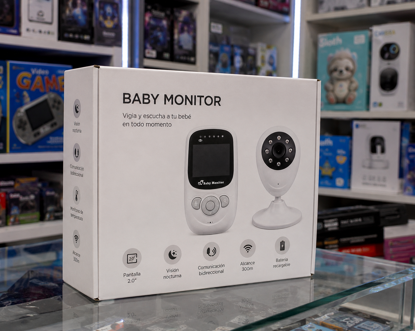 Monitor para Bebé SP880 2.4" HD con Visión Nocturna y Audio Bidireccional