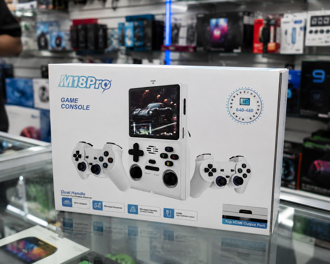 Consola Portátil M18 Pro 4K con Doble Control Inalámbrico y Salida HDMI