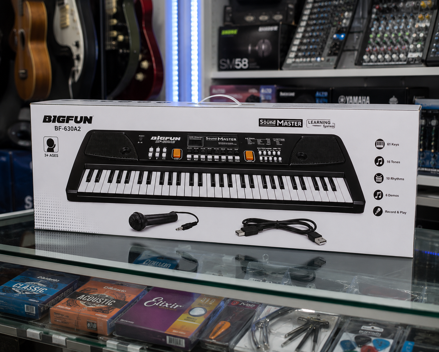 Organeta Electrónica BF-630 de 61 Teclas con Micrófono