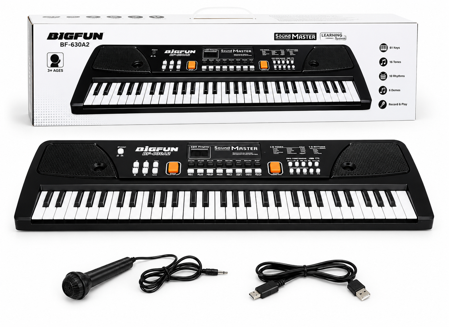 Organeta Electrónica BF-630 de 61 Teclas con Micrófono