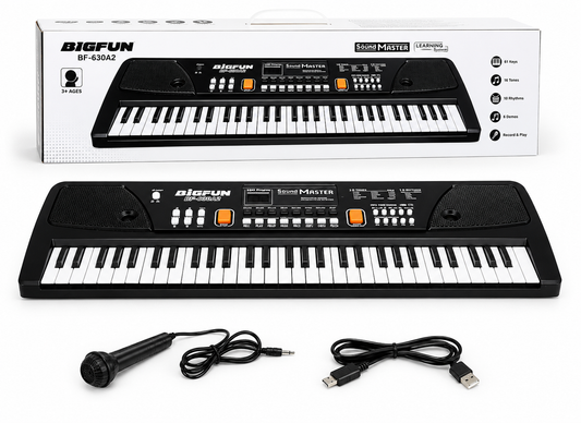 Organeta Electrónica BF-630 de 61 Teclas con Micrófono