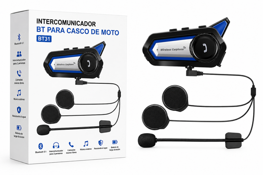 Intercomunicador Bluetooth BT31 para Casco de Moto con Reducción de Ruido