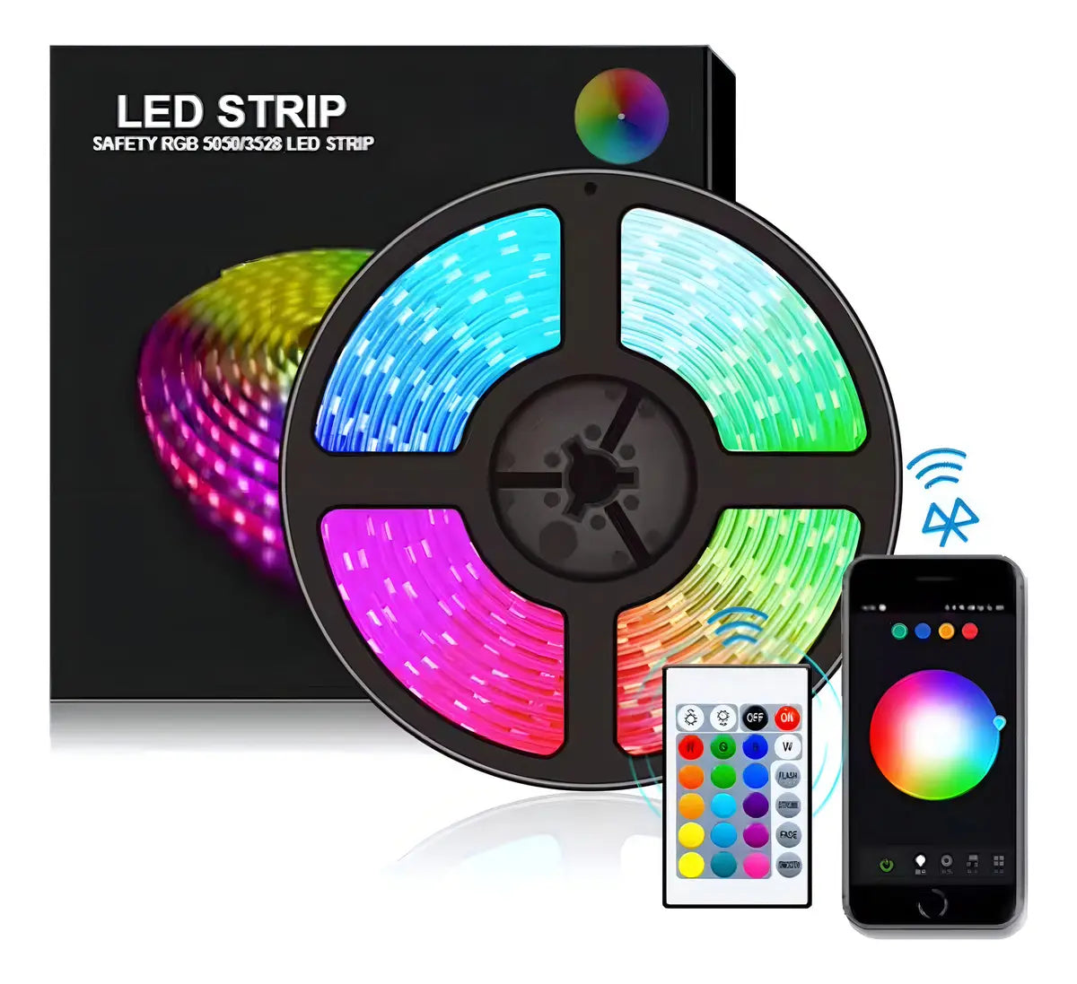 Tira De Luces Led Rgb 5050 Con Bluetooth Cinta Led 10 Metros