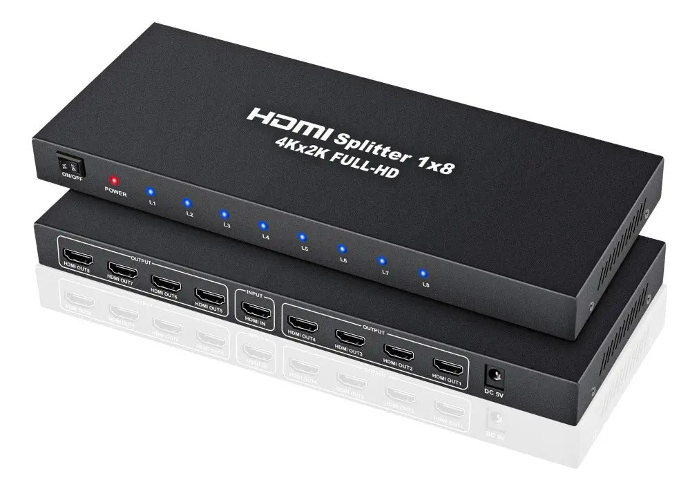 Splitter HDMI Jaltech 1x8 Salida Ultra HD 4k HDCP Negro Modelo LH103